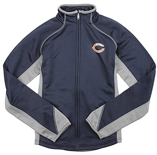 OuterStuff Chicago Bears NFL Big Girls Full Zip Training Jacket, Dark Blue
