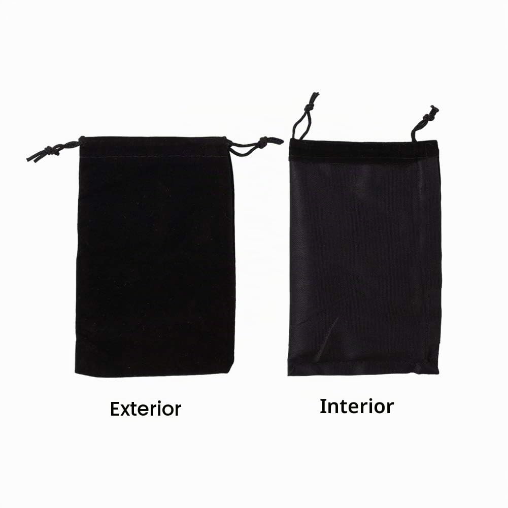 NBEADS 5 Bolsos del Terciopelo, Bolsa de Terciopelo Negro de 10×15 cm Bolsas de Tela con Cordón para Decoración de Navidad Joyas, Tapones para Oídos Y Llaveros