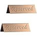 Produktbild POFET 2 Stück Reserved Sign - Gebürsteter Edelstahl Freistehende Tischplatte Compliance-Zeichen - Doppelseitig - 12 x 4 cm Kupfer