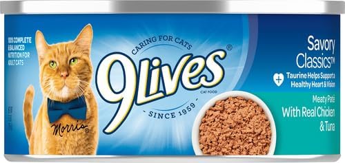 Miniatura 2 de 9Lives Meaty Paté With Real Chicken & Tuna Wet Cat Food, 5.5 Ounce Can (Pack of 24)
