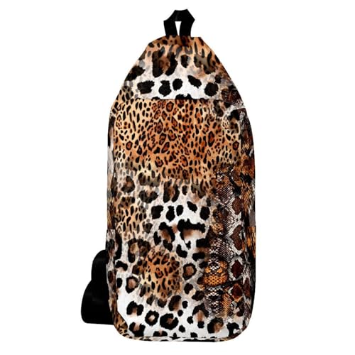 Sac à bandoulière texture peau de serpent et motifs animaliers sauvages