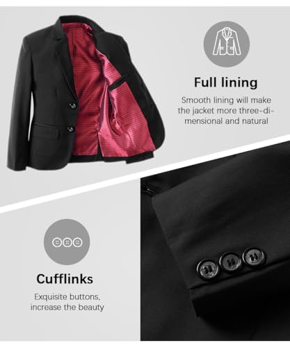 Boys' Blazer Suit Jacket Formal Sport Coats Solid Color Tuxedo Blazers for Boy Dinner Party Or Prom2
