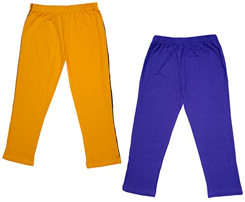 Image of IndiWeaves Girls Super Soft Cotton Solid 3 4th Leggings /Capris (Multicolor58, 6-7 Years) Pack of 2