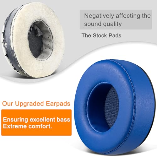 Image of SOULWIT Earpads Replacement for Skullcandy Hesh & Hesh 2 Wireless Over-Ear Headphones, Ear Pads Cushions with Soft Protein Leather, Noise Isolation Foam - Blue