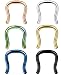 FIBO STEEL 6 Pcs12 14 16G Stainless Steel U-Shape Septum Retainer Piercing Nose Ring
