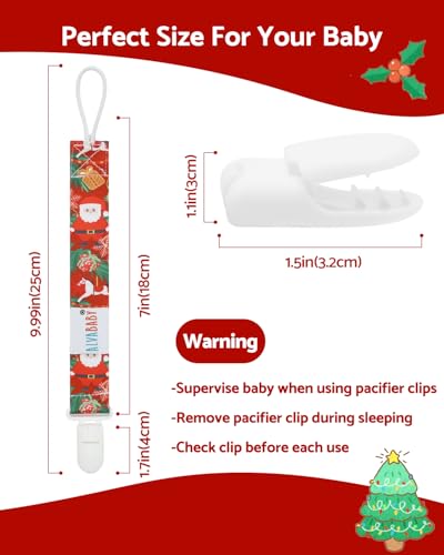 Image of ALVABABY Christmas Paci Clips for Neutral 8 Pack Binky Paci Holder Leashes for Teethers 8DBP03A