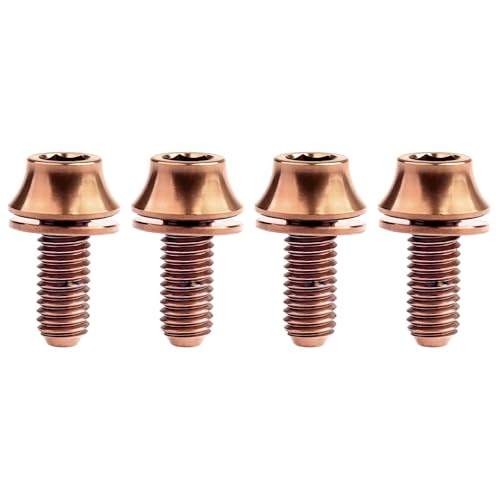 Image of Titanium M5x12mm with Washer Bicycle Water Bottle Cage Bolt 4 Pack
