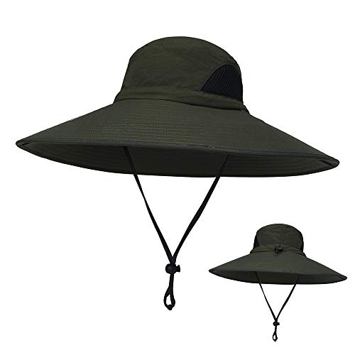 Honelife Chapéu ao ar livre Boonie Wide Brim Respirável Caça Pesca Safari Cap Chapéu de Sol
