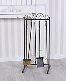 Material: Eisen, Schwarz. 5 teiliges Kaminbesteck Eisen Kamingarnitur Kaminwerkzeug Kaminset Kamingarnitur Palazzo Exklusiv