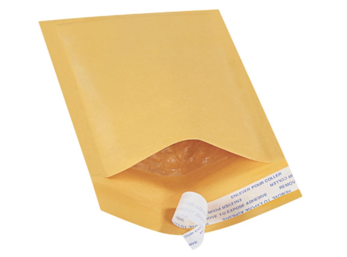 BOX USA Lot de 500 enveloppes à bulles en kraft pour envoi postal, rembourrées et résistantes pour emballage et expédition (10,2 x 20,3 cm)