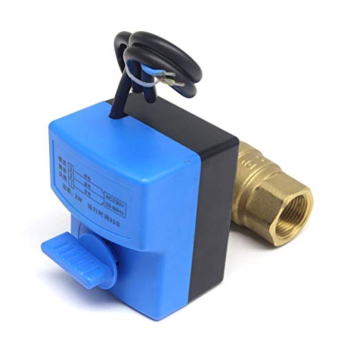 Válvula de bola motorizada AC220V de latón con actuador eléctrico de 2 vías 2