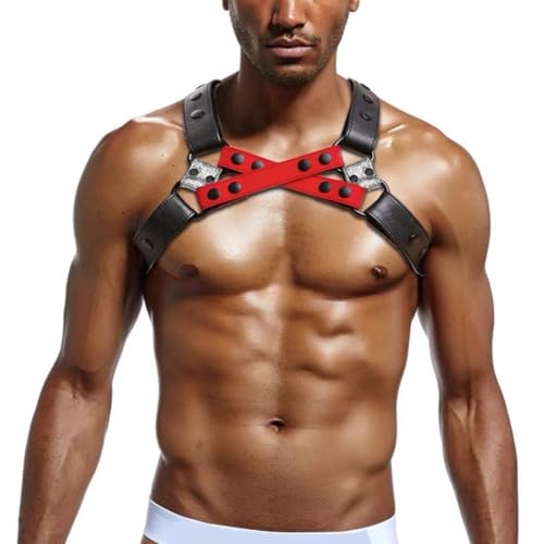 Adjustable Men's Leather Chest Strap Harness - Form-Fitting for Nightclub, Bar, and Rave Wear4