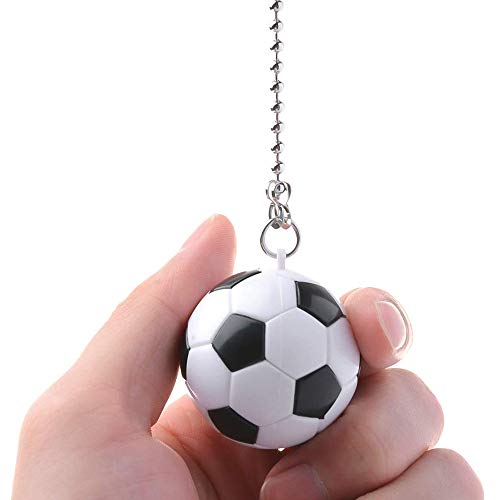 Image of Ceiling Fan Pull Chain Soccer Ornaments Extension Light Pull Chain Set,Sport Theme Fan String Charm Decorative Extension,Fan Light Chains Ornaments,Soccer Pendant for Ceiling Fans Lights Lamp 2Pack