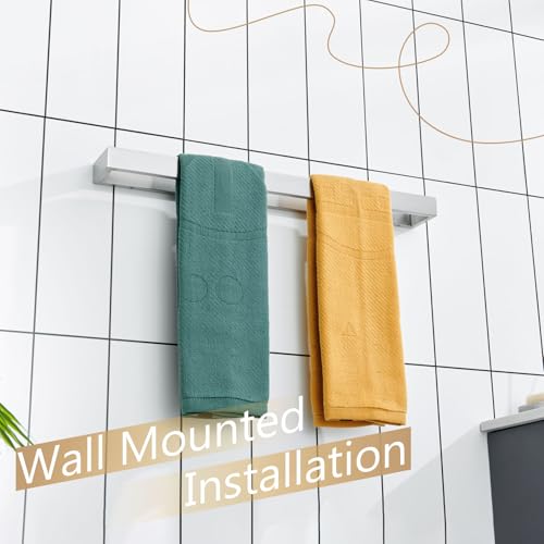 Image of KOKOSIRI Towel Bar Brushed Nickel Bath Towel Hanger Holder 24-Inch Kitchen Rack Stainless Steel for Bathroom Hardware Wall Mount, 1 Pack B4008BR-L24