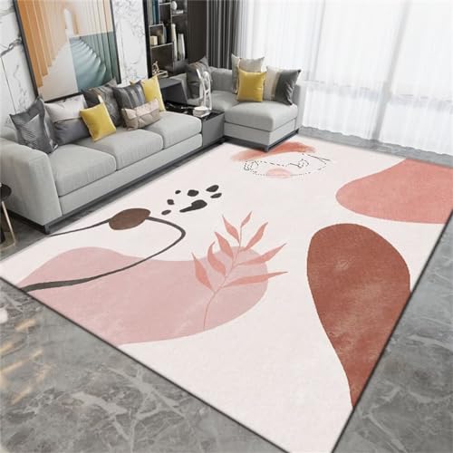 Tapis de salon minimaliste moderne beige au tissage doux