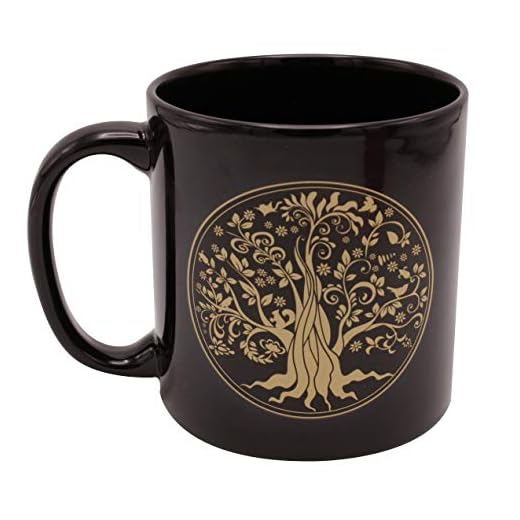 Island Dogs Giant Tree of Life Novelty Mug, 22 oz, Black