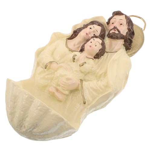 GALPADA Jesus Krippen Anhänger aus Kunstharz Religiöse Weihnachtsfigur 7X35X13cm Wand und...