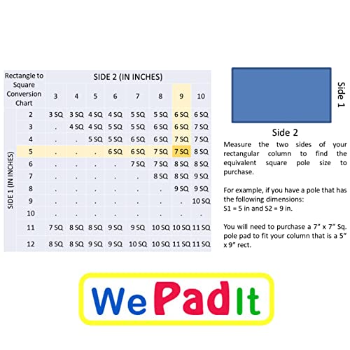 We Pad It, Closed Cell Pad, 4" X 4" Sq., Custom Height, 2 Inch Thick, Hook/Loop Closure, Black, Made In Usa #TOP6