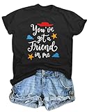Youve Got A Friend in Me T-Shirt for Women Funny Letter Print Shirt Cute Graphic Short Sleeve Tees Tops (Grey, M)