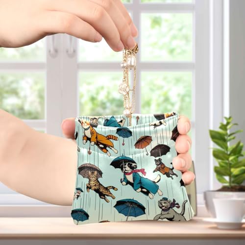 Cats and Dogs Coin Purse Leather Pouch Change Purse, Squeeze Coin Pouch for Cards, Keys & Lipsticks, Unisex4