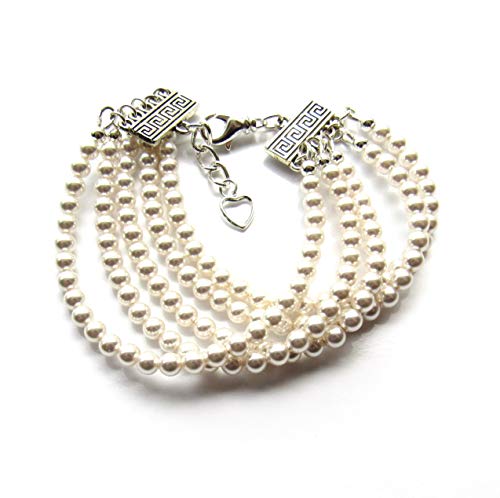 Pearl Cuff Bracelet, Choice of Color and Size, Multi Strand Pearl Bracelet, Pearl Strand Bracelet, Bridal Bracelet with Pearls, Adjustable Bracelet