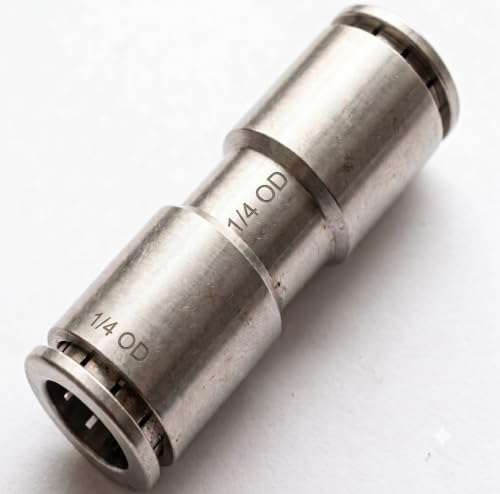 Utah Pneumatic 1/4 Push To Connect Fittings Straight Union Air Line Quick Connect Fittings (push To Connect Fittings 1/4 Inch 2 Pack)