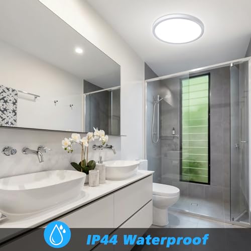 Smanu LED Ceiling Light,18W 1800LM,3 Color Temperatures in One 3000K/4000K/6000K,Waterproof Flush Mount Ceiling LED for Bathroom,Living Room,Dining Room,Kitchen,Office,Ø23CM - Cosy Home Interiors Smanu LED Ceiling Light,18W 1800LM,3 Color Temperatures in One 3000K/4000K/6000K,Waterproof Flush Mount Ceiling LED for Bathroom,Living Room,Dining Room,Kitchen,Office,Ø23CM - Image 6