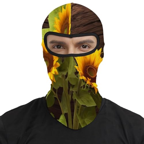 Pasamontaña térmico para hombre y mujer con estampado de girasol, máscara facial para esquí, motocicleta y clima frío miniatura 2