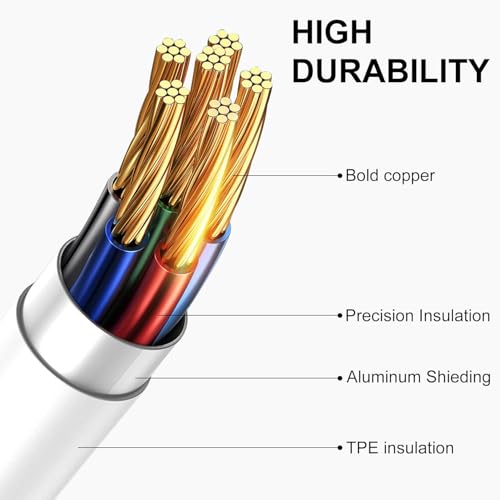 Image of HANYCONY Pack Of 2 USB Cable For USB A to Lightning Port Cable Fast Charging & Data Transfer for iPhone 14 /13 /12 /11 Pro Max XR XS X 8 7 6 Plus SE Charger Car Charging Cable 3.3ft