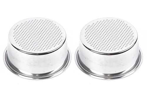 LVYXON 2 filtros de café de acero inoxidable cesta - para filtro no presurizado - Accesorios para cuenco para cafetera (Double Cup), para Breville, Delonghi, Krups Cover