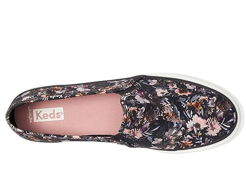 Image of Keds Womens Double Decker Canvas Slip On Sneakers Shoes Casual - Black