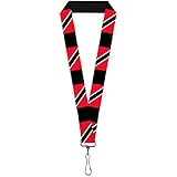 Buckle-Down Lanyard - Trinidad & Tobago Flags/Black Block