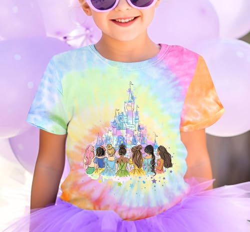 Magical Shirt for Girl: Magic Kingdom Prinecess Tshirt Princess Shirts Youth Girls Cute Tie Dye Family Vacation Trip Tee2
