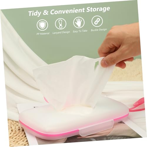 Image of Healeved Baby Wipes Dispenser: On- The- Go Wipes Dispenser Travel Wipes Case Baby Wipe Holder Outdoor Stroller Wet Wipes Box Portable Refillable Wipes Container Pink