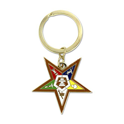 Order of the Eastern Star Masonic Key Chain - [Gold