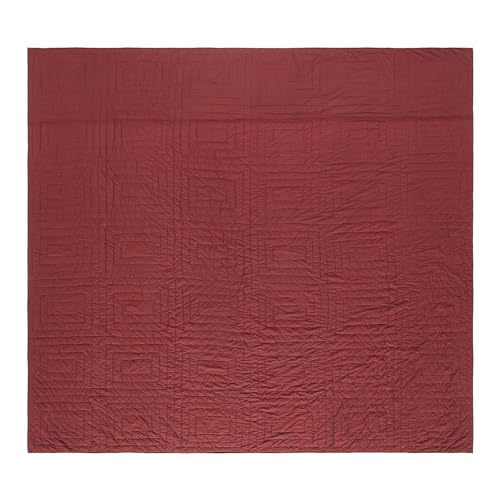 VHC Brands Quilt CaliforniaLuxury King Cotton Quilt Country Bedding Connell Collection Size 115×124 Burgundy