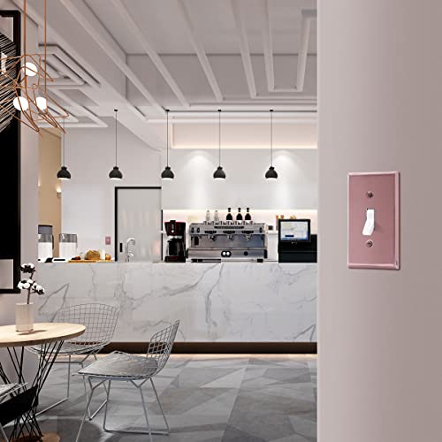 Image of ENERLITES Toggle Light Switch Metal Wall Plate, Stainless Steel Switch Cover, Corrosion Resistant, Mid-Size 1-Gang 4.50 inch x 2.76 inch, Stainless Steel 201, 7711-PRG, Polished Rose Gold