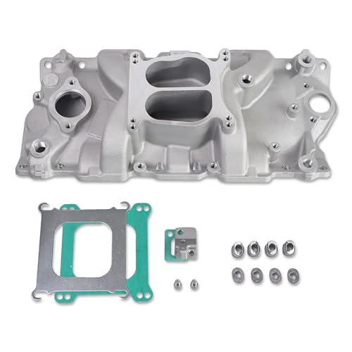 JGhyperX 2101 2001 Intake Manifold Aluminum Dual Plane Compatible with Chevy Small Block 1955-1995 SBC 262 265 267 283 302 305 307 327 350 400 5,500 RPM V8 Engine