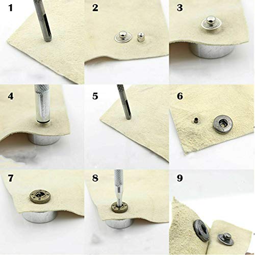 Premium Rivet Buttons Poppers Snap Fasteners Press Sewing Leather Craft 8M 10Mm 12.5Mm 15Mm (8Mm-30 Pcs, Silver) #TOP1