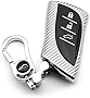 M.JVisun Soft Carbon Fiber Finish Car Key Fob Cover for Lexus ES200 ES260 ES300H ES350 GX460 LC500 LC500H LS350 LS500 LS500H UX200 UX250H UX260H Electroplated TPU Case with Metal Keychain - Silver