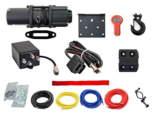 Paragolpes delantero con winch SuperATV 3500 lb para Polaris RZR miniatura 3
