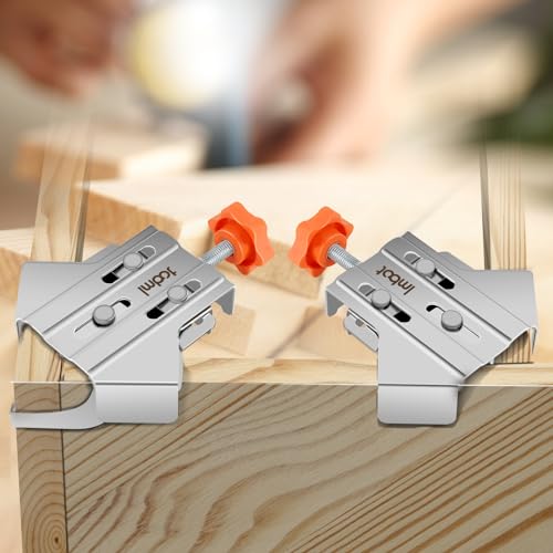 US 2/4Pcs Woodworking Right Angle Clamp Stainless Steel 90 Degree Corner Clamp Open and Close Type Photo Frame Clamp Multifunctional Wood Fixing Clamping Tool for Welding Furniture(1A+1B,silver)