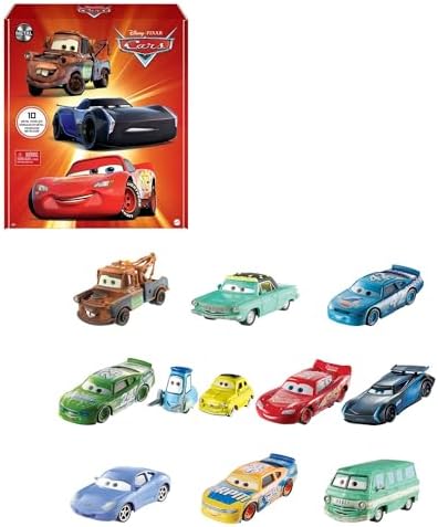 Mattel Disney and Pixar Cars Set of 10 Mini Racing Cars