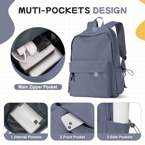 Miniatura 3 de Hyc00 Mochilas Escolares,Mochila Escolar Adolescente Mochilas Colegio Niña Mochila Instituto Chica Mochila Universitaria Mujer Mochila Portatil Mochilas Casual Backpack Mochila Informal,Azul Morado