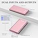BONAI Portable Charger 12,000mAh 5V/3A Fast Charging Power Bank, Dural Input & Output Ports (USB-C in & Out) Portable Phone Charger for iPhone 17/16/15/14/13/12 Series Galxy Android iPad etc- Pink