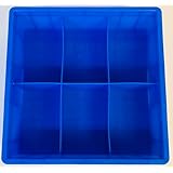 部品収納ボックス [中6仕切り] 青プラスチック製 [6区画タイプ]（395×395×120mm）パーツケース コンテナ BOX ネジ 工具 パーツ整理 PK395-6 中6青