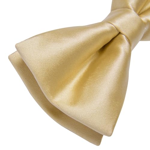 Image of YourTies Bow Ties for Men Pretied Bowties Solid Color Satin Bow Tie Formal Business Tuxedo Wedding Party Prom