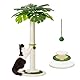 Kratzsäulen für Katzen mit hängendem Ball und 89 cm hohem Kratzpfosten für Hauskatzen mit Sisalseil, Kratzpfosten für Katzen in Allen Lebensphasen