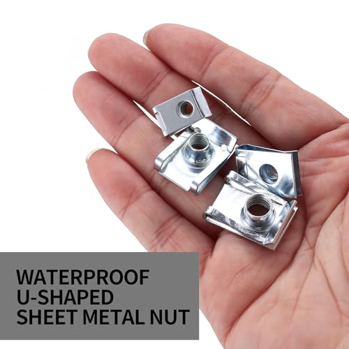 U-Typ Metall Clipmuttern, 90 Stück Metall U-Type Blechmuttern Befestigung Clips, Karosseriemuttern Schnappmuttern Clipmuttern Edelstahl, für Auto (M4 M5 M6 M8)