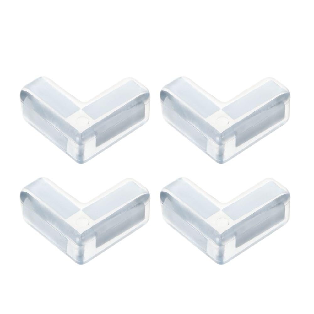 4Pcs Soft Desk Security Table Corner Protector Guards Anticollision Strip Edge Protection(Transparent)
